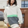 Colorblock Sherpa -huppari ”Beige”