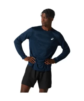 Hopeanvärinen pitkähihainen T-paita ”French Blue”